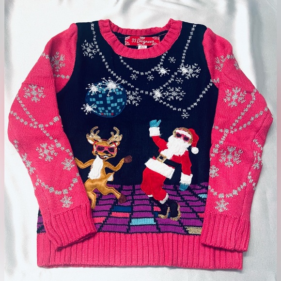 Kohl's Other - Girls’ Festive Disco Santa Sweater – 33 Degrees